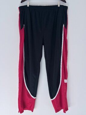 Vtg 90s Y2K NBA Elevation Track Pants XL Black Red Basketball Warm Up Zip